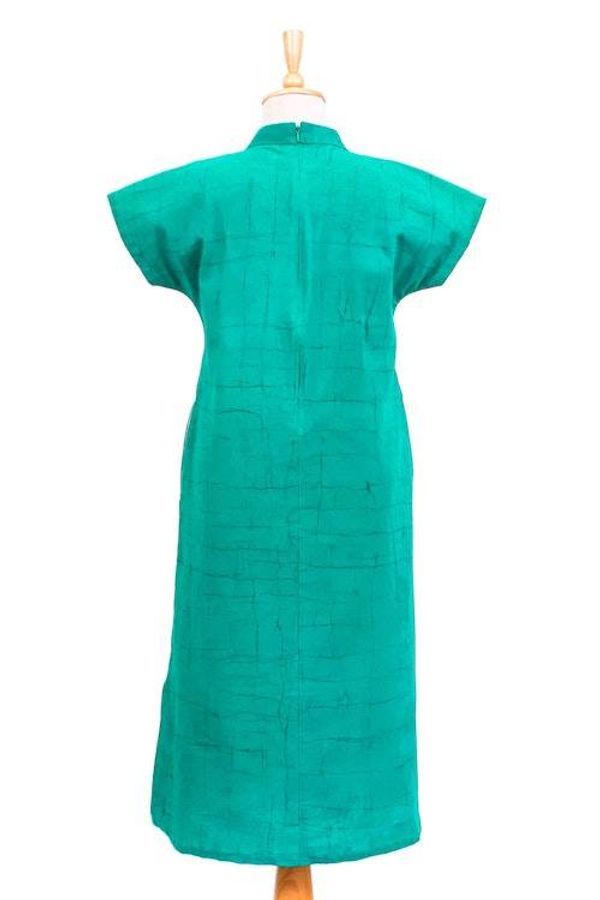 Alternate image for Hand Made Cotton Batik Cheongsam Dress Lovely Jade