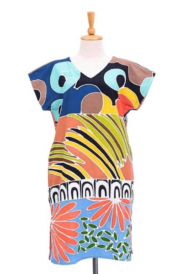 Alternate image for Artisan Crafted Cotton Batik Shift Dress Summer Air