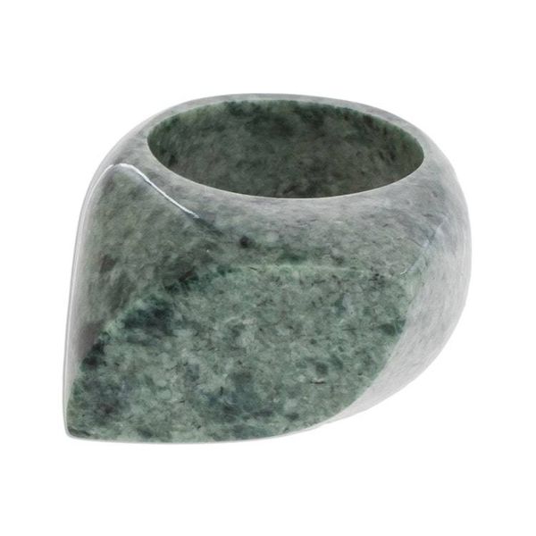 Alternate image for Natural Green Jade Signet Ring Crafted in Guatemala Green Eye