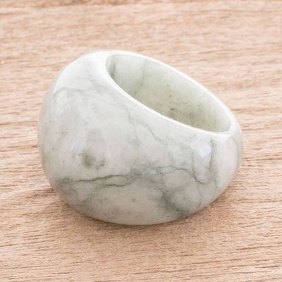 Primary image for Apple Green Jade Domed Ring from Guatemala Earthen Wisdom