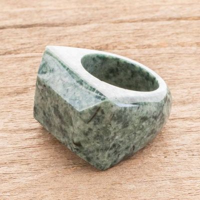 Primary image for Pyramid-Shaped Jade Signet Ring from Guatemala Green Steppe