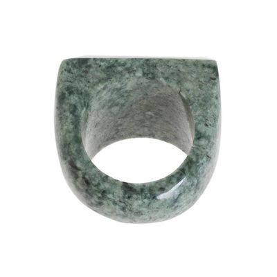 Alternate image for Pyramid-Shaped Jade Signet Ring from Guatemala Green Steppe