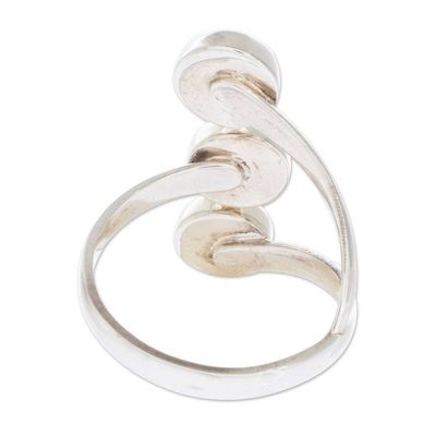 Alternate image for Handmade Sterling Silver Jade Wrap Ring Peace Love and Harmony