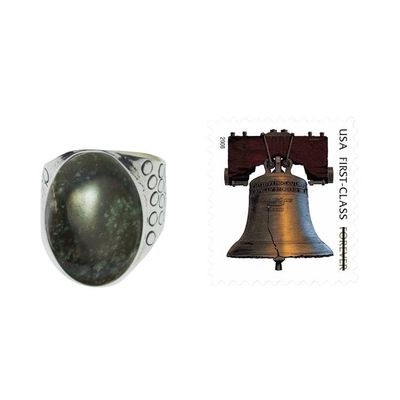 Alternate image for Mens Modern Sterling Silver Single Stone Jade Ring Verdant Night
