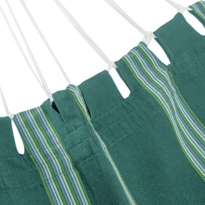 Alternate image for Handwoven Striped Single Guatemalan Hammock Laurel Green