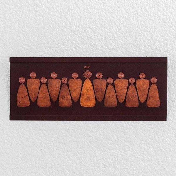 Alternate image for 24-Inch Brown Wood and Gourd Plaque of the Last Supper The Last Supper Together