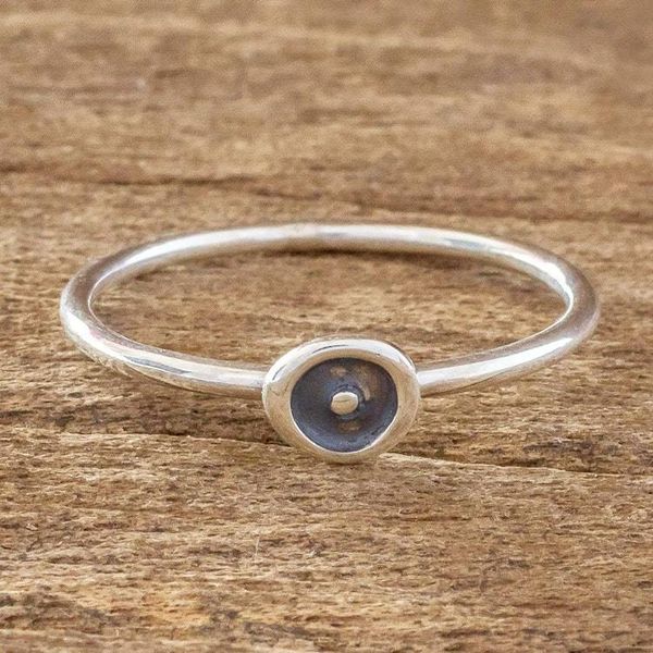 Alternate image for Modern Sterling Silver Circle Motif Ring Modern Forms