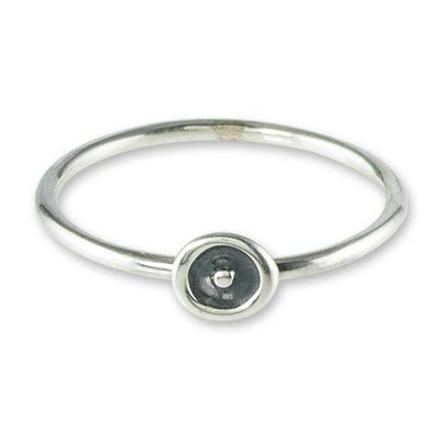 Alternate image for Modern Sterling Silver Circle Motif Ring Modern Forms