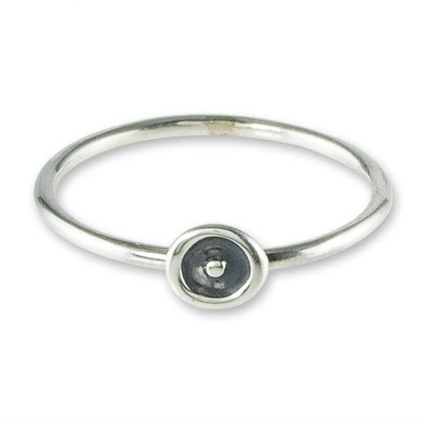 Alternate image for Modern Sterling Silver Circle Motif Ring Modern Forms