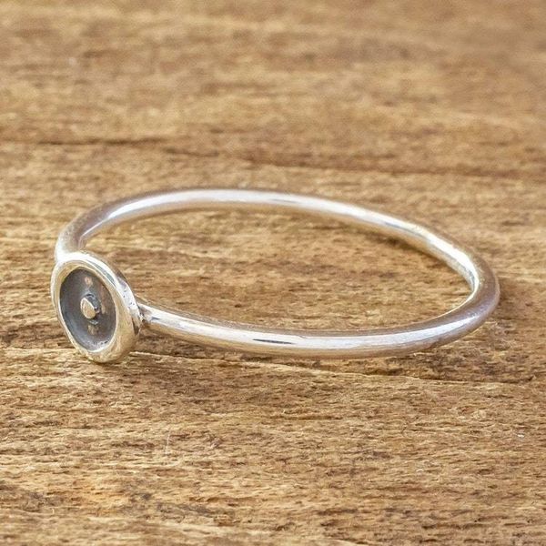Alternate image for Modern Sterling Silver Circle Motif Ring Modern Forms