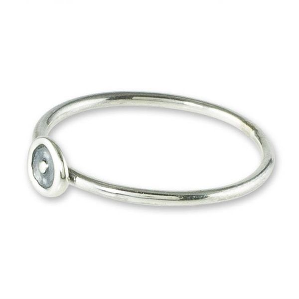 Alternate image for Modern Sterling Silver Circle Motif Ring Modern Forms