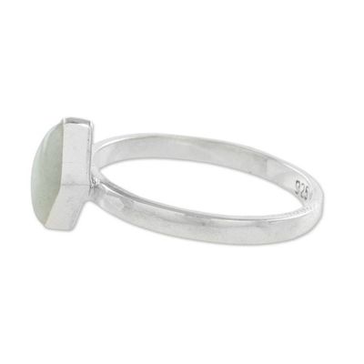 Alternate image for Rhombus Light Green Jade Single-Stone Ring from Guatemal Love Rhombus in Light Green