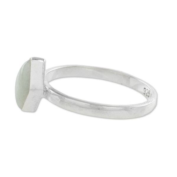 Alternate image for Rhombus Light Green Jade Single-Stone Ring from Guatemal Love Rhombus in Light Green