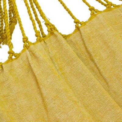 Alternate image for Goldenrod Yellow Cotton Hammock with Tassels Single Golden Autumn