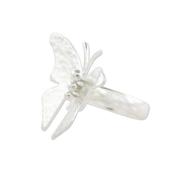 Alternate image for Sterling Silver Butterfly Cocktail Ring from Costa Rica Shining Wings