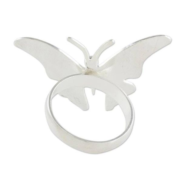 Alternate image for Sterling Silver Butterfly Cocktail Ring from Costa Rica Shining Wings
