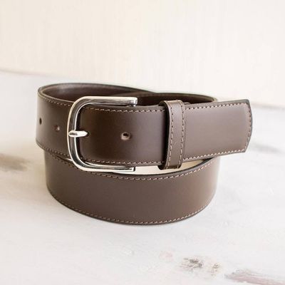 Primary image for Handmade Dark Brown Mens Belt Smooth Elegance
