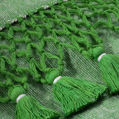 Alternate image for Green Hand Crafted Cotton Hammock Swing from Guatemala Take Me to the Forest