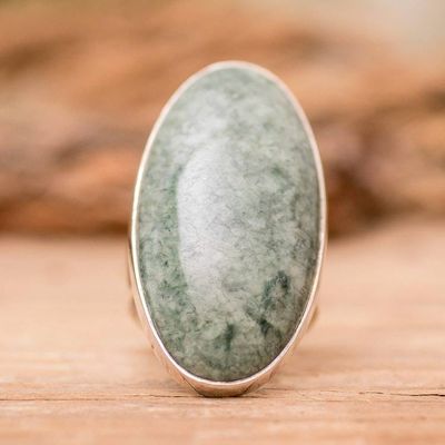 Main image for Sterling Silver Jade Cocktail Ring Sixth Star