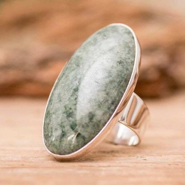 Alternate image for Sterling Silver Jade Cocktail Ring Sixth Star