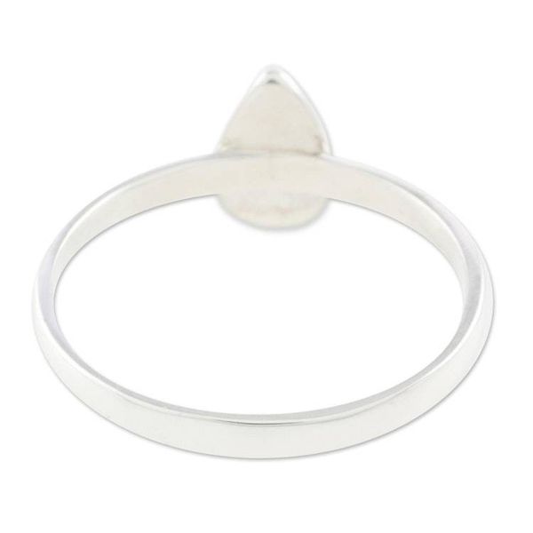 Alternate image for Dark Green Drop-Shaped Jade Single Stone Ring from Guatemala Dark Green Ancient Drop
