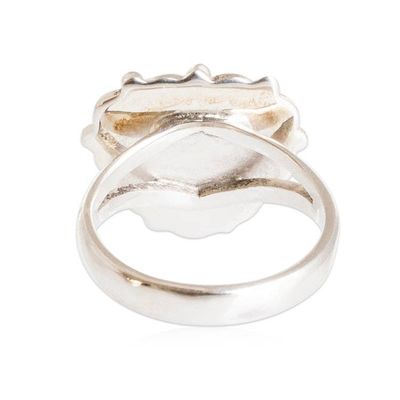 Alternate image for Jade Hearts on Sterling Silver Handcrafted Ring Zinnia Love