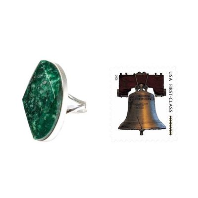 Alternate image for Fair Trade Sterling Silver Jade Cocktail Ring Dark Green Maya Mystique