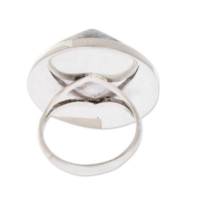 Alternate image for Handcrafted Sterling Silver Jade Cocktail Ring Loves Cycles in Lilac