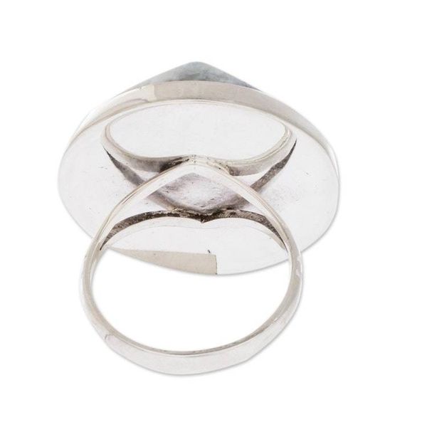 Alternate image for Handcrafted Sterling Silver Jade Cocktail Ring Loves Cycles in Lilac