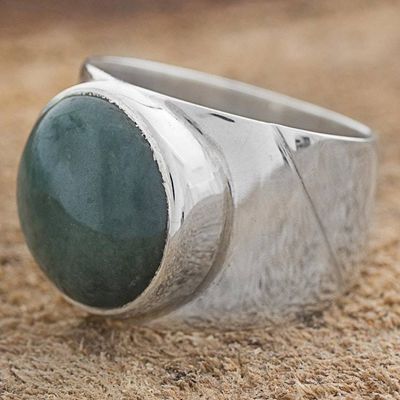 Primary image for Jade and Sterling Silver Dome Ring from Guatemala Living Energy