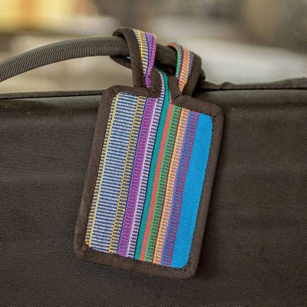 Alternate image for Multicolored Cotton Luggage Tag Handmade in Guatemala Traveling Love
