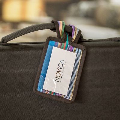 Alternate image for Multicolored Cotton Luggage Tag Handmade in Guatemala Traveling Love