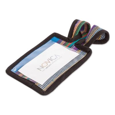 Alternate image for Multicolored Cotton Luggage Tag Handmade in Guatemala Traveling Love