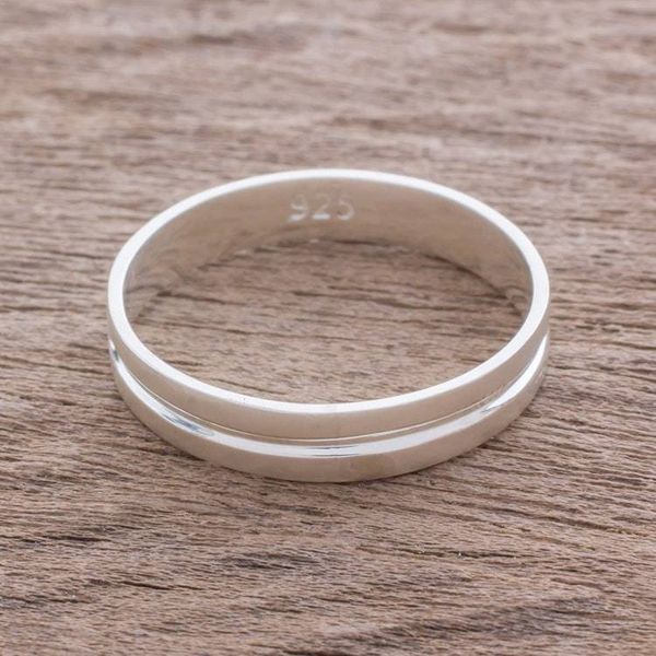 Alternate image for Artisan Crafted Sterling Silver Band Ring from Guatemala Eternal Elegance