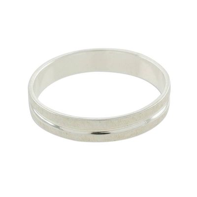Alternate image for Artisan Crafted Sterling Silver Band Ring from Guatemala Eternal Elegance