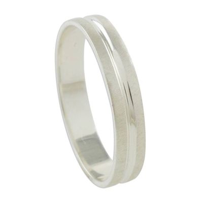 Alternate image for Artisan Crafted Sterling Silver Band Ring from Guatemala Eternal Elegance