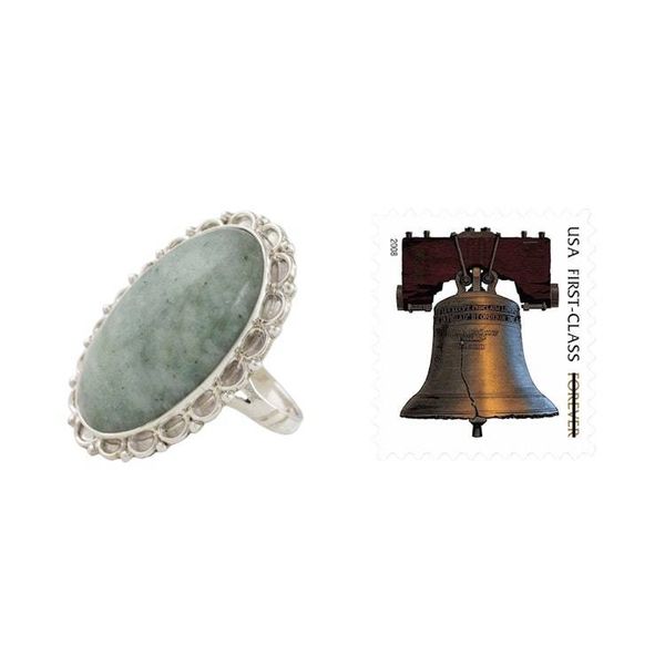 Alternate image for Guatemalan Hand Crafted Light Green Jade and Silver Ring Pale Dahlia