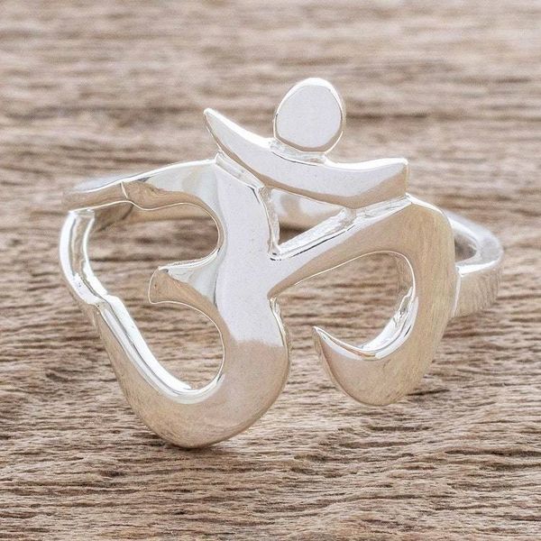 Alternate image for Artisan Crafted Om Symbol Cocktail Ring Spiritual Journey