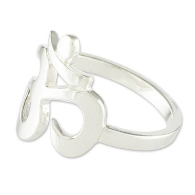 Alternate image for Artisan Crafted Om Symbol Cocktail Ring Spiritual Journey