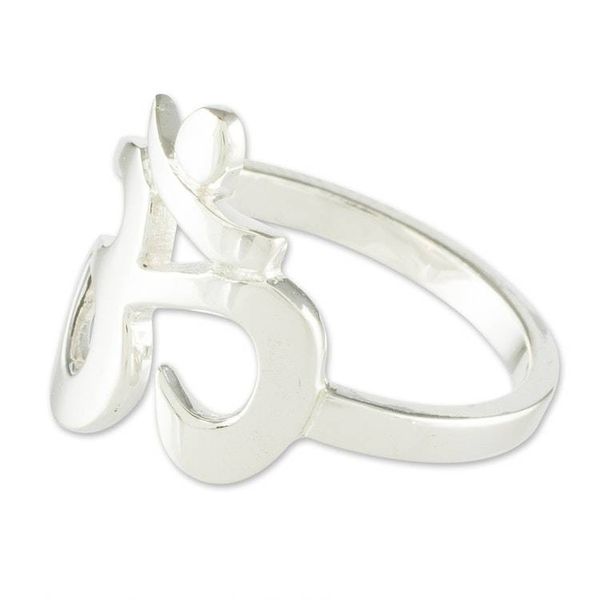 Alternate image for Artisan Crafted Om Symbol Cocktail Ring Spiritual Journey