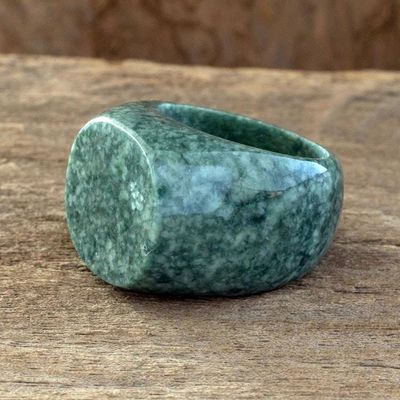 Primary image for Hand Carved Natural Jade Ring Signet