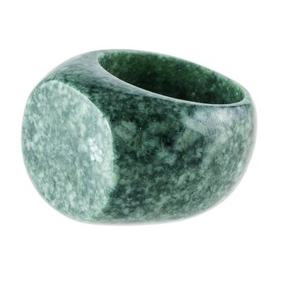 Alternate image for Hand Carved Natural Jade Ring Signet