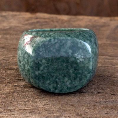 Alternate image for Hand Carved Natural Jade Ring Signet