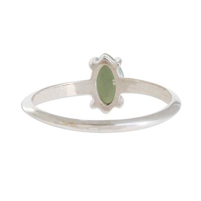 Alternate image for Sterling Silver Ring with Light Green Guatemalan Jade Cool Green Illusion