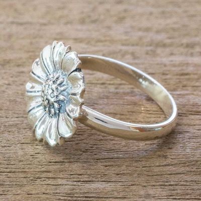 Alternate image for Pretty Sterling Silver Gerbera Daisy Cocktail Ring Gerbera