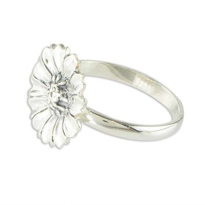 Alternate image for Pretty Sterling Silver Gerbera Daisy Cocktail Ring Gerbera