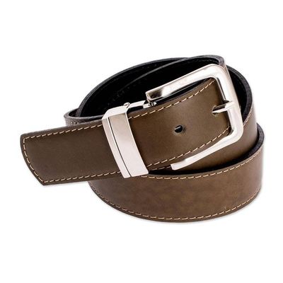 Alternate image for Green and Black Reversible Mens Belt Advocate in Olive