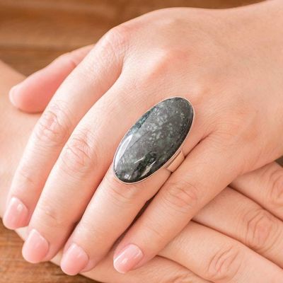 Alternate image for Jade cocktail ring Maya Virtues