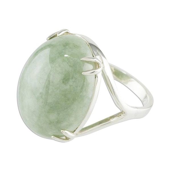 Alternate image for Apple Green Jade Cocktail Ring Precious Light
