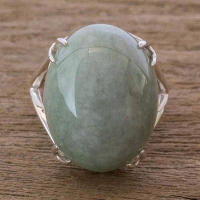 Alternate image for Apple Green Jade Cocktail Ring Precious Light